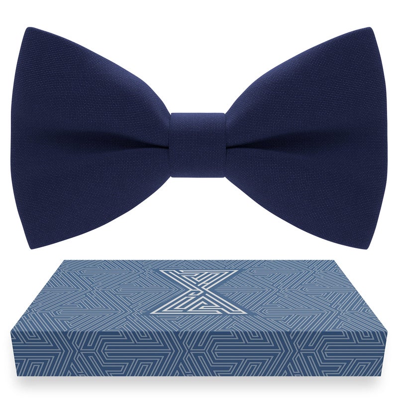Bow Tie House Mens Bow Ties for Men Kids Boys Cute Navy Blue Bowtie Expands Our Color Line - Light Sky Deep Natural Blue Bowties and Electric Navy Royal Blue Clip on Bow Tie - shop Bow Tie House (Medium, Navy Blue) - Image 1
